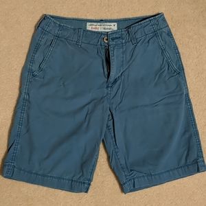 American Eagle Blue Classic Flat Front Shorts